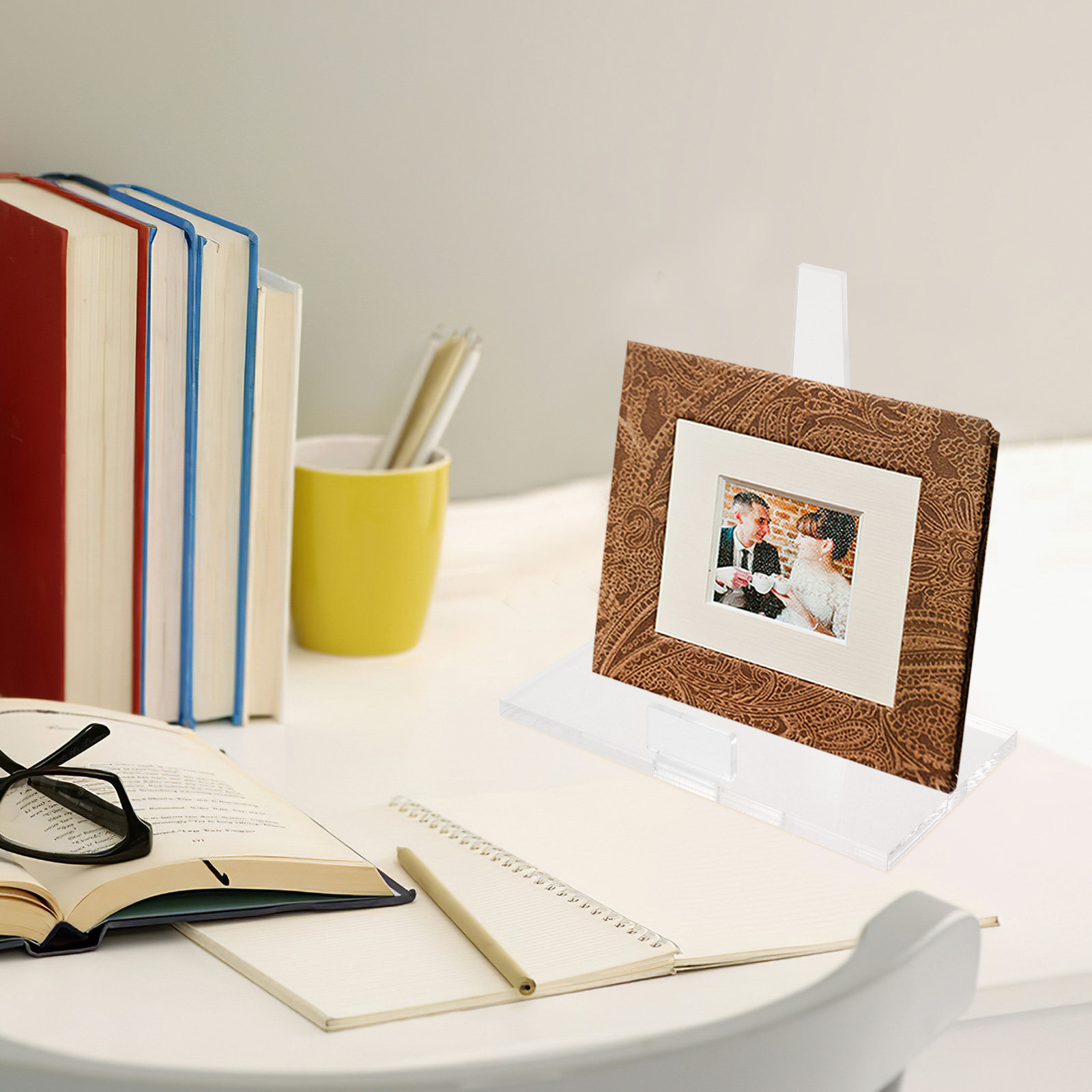 Clear Acrylic Book Stand Holder - 휴대용 소형 아크릴 액자 스탠드, 투명