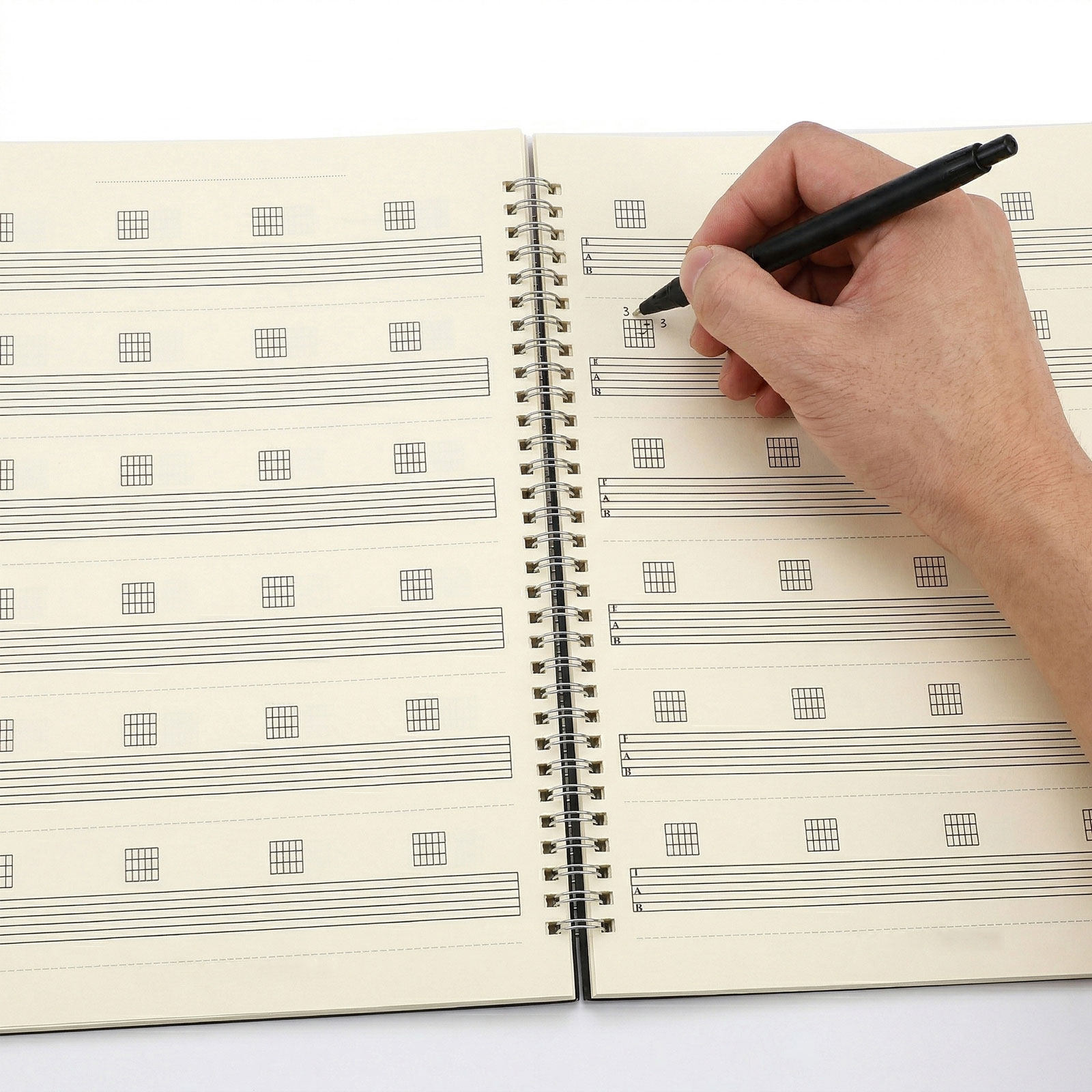 Blank Sheet Music Notebook - 기타 탭 노트 2개 세트, 6줄