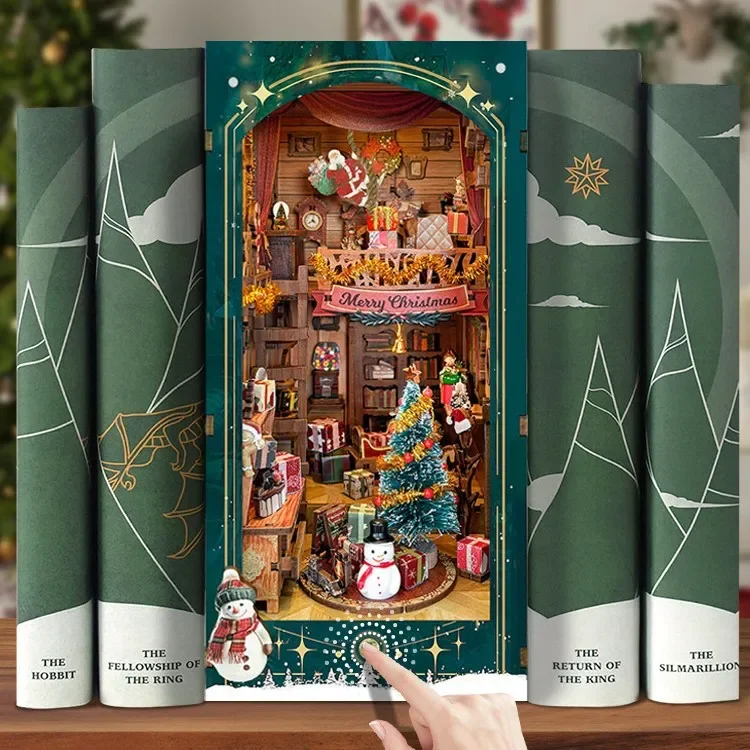 메리 크리스마스 DIY 나무 책장 인서트 미니어처 키트 - Diy Wooden Book Nook Kit Shelf Insert 리뷰 및 가격