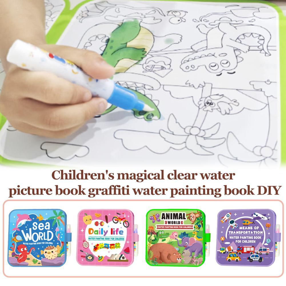 마법의 물 그림책 DIY 낙서 물 그림책 색칠하기 책  - Reusable Water Magic Coloring Book 리뷰 및 가격