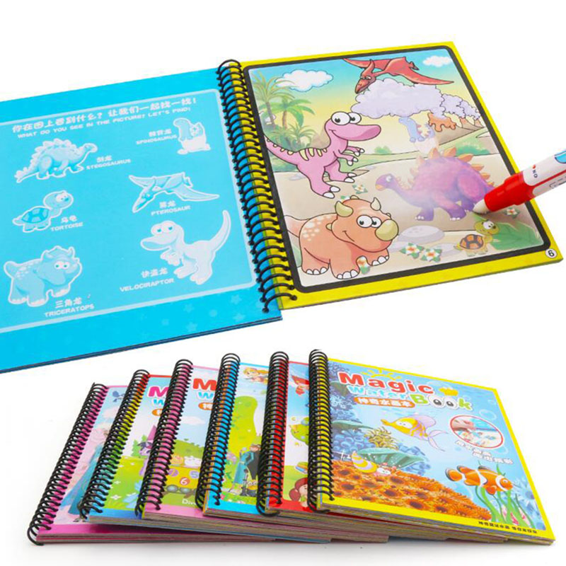 재사용 가능한 페인팅 매직 워터 북, 귀여운 만화 동물 - Reusable Water Magic Coloring Book 리뷰 및 가격